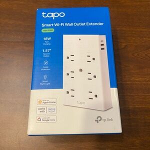 TP-Link Tapo Smart Plug Outlet Extender, Surge Protector, 18W Fast Charging,